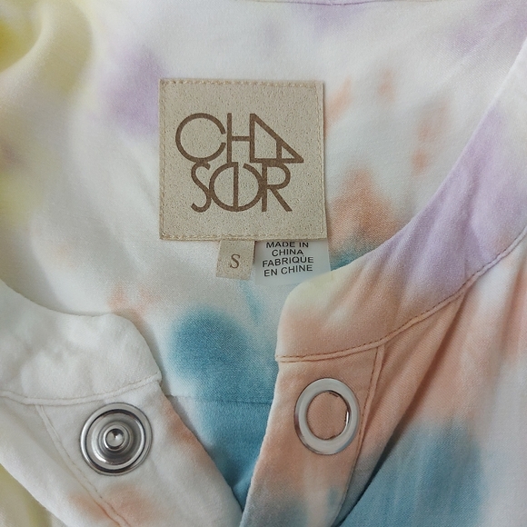 Chaser Tie Dye Heirloom Button Down Romper - Picture 12 of 16